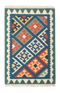 Tapis Kelim - Oriental - 123 x 84 cm - bleu
