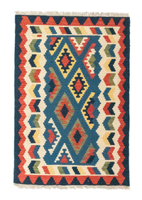Tapis Kelim - Oriental - 121 x 80 cm - bleu