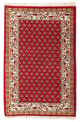 Tapis oriental - Mir - Indus - 90 x 60 cm - rouge foncé