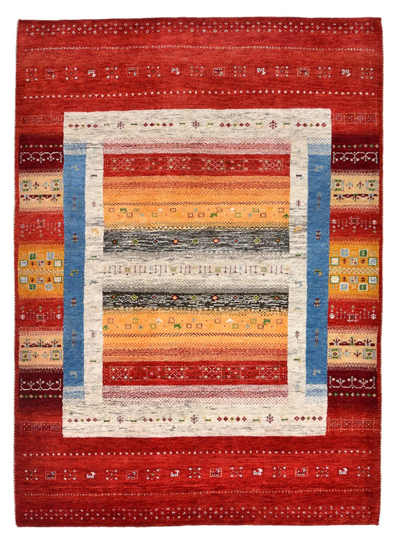Tapis Gabbeh - Loribaft Indus - 201 x 148 cm - multicolore