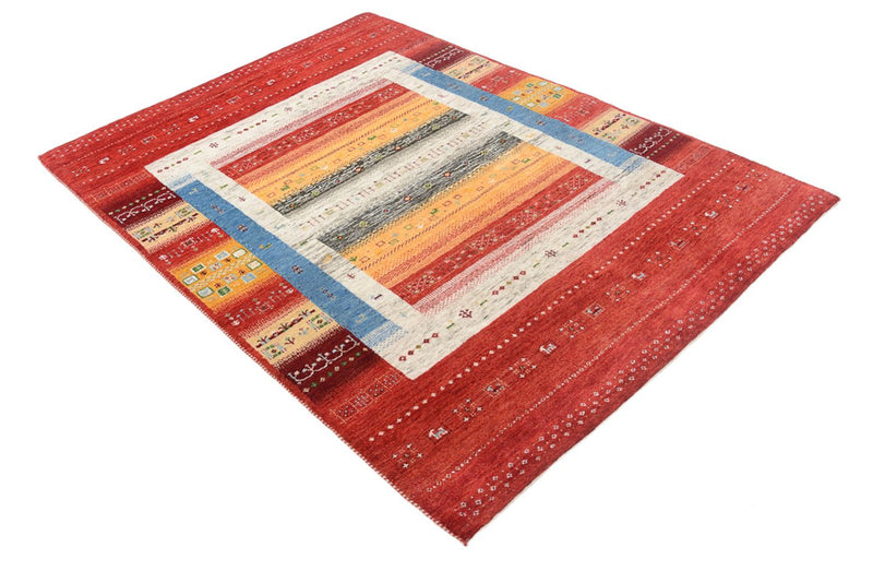 Tapis Gabbeh - Loribaft Indus - 201 x 148 cm - multicolore
