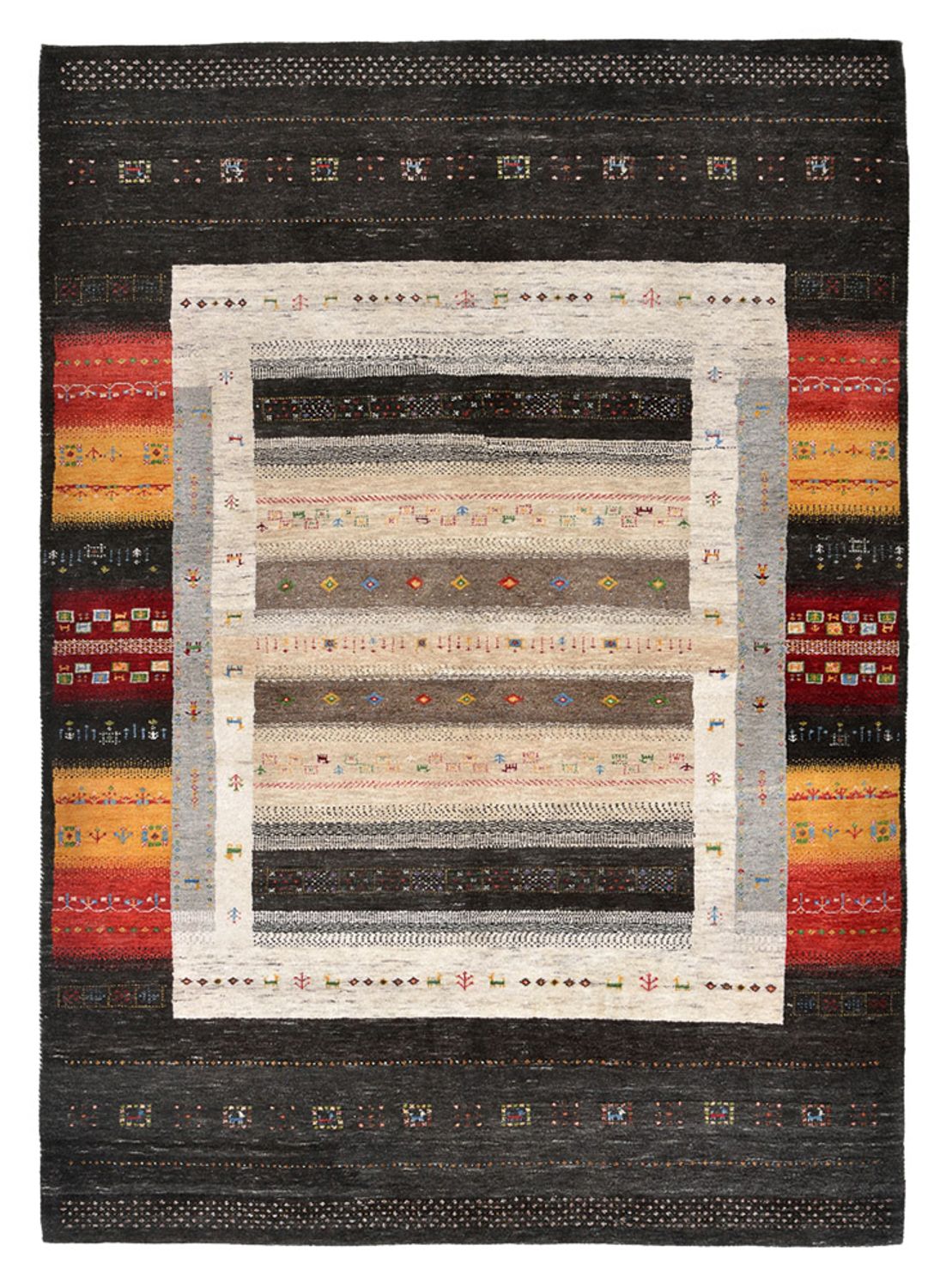 Tapis Gabbeh - Loribaft Indus - 241 x 175 cm - multicolore