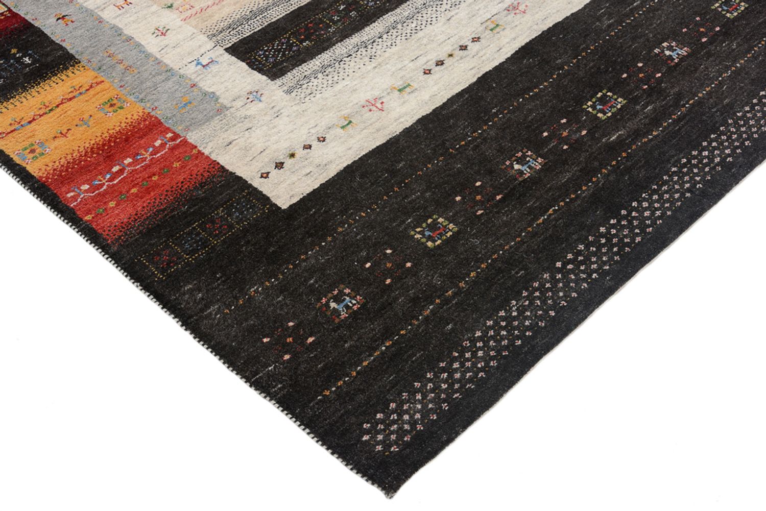 Tapis Gabbeh - Loribaft Indus - 241 x 175 cm - multicolore