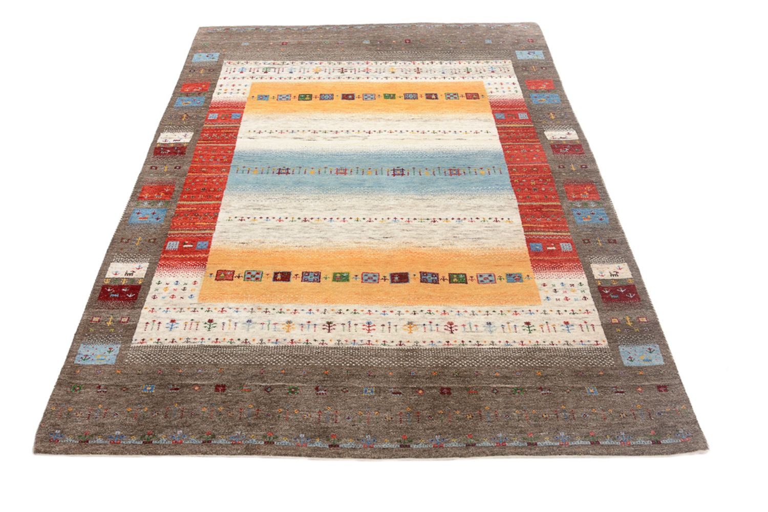 Tapis Gabbeh - Loribaft Indus - 203 x 146 cm - multicolore