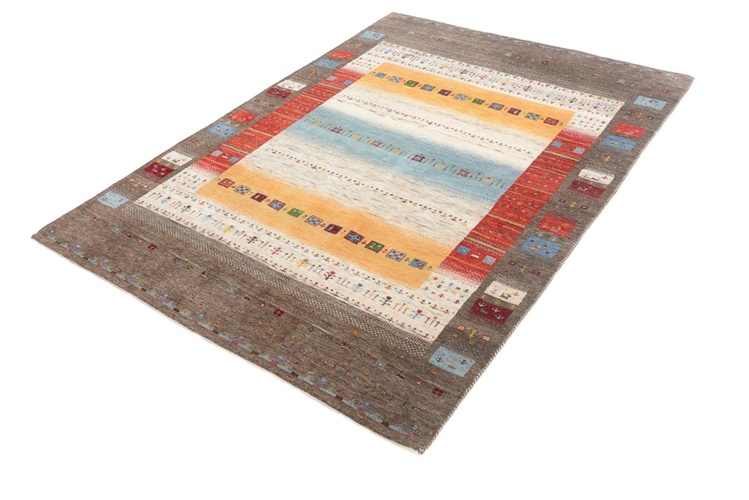 Tapis Gabbeh - Loribaft Indus - 203 x 146 cm - multicolore
