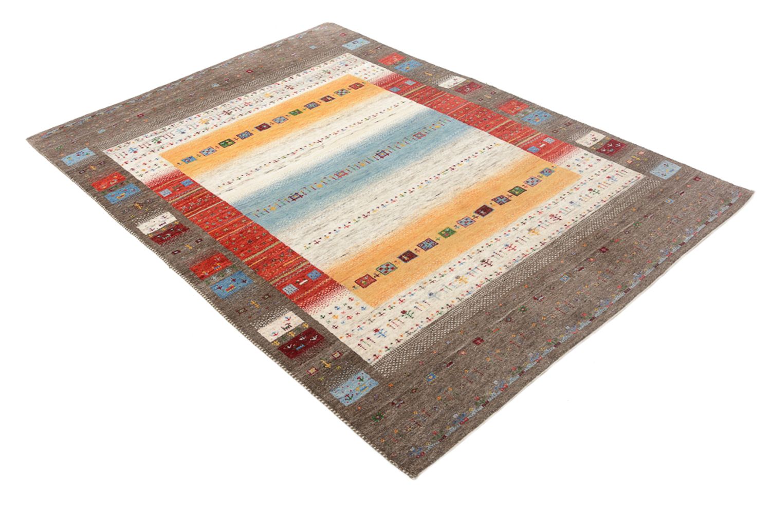Tapis Gabbeh - Loribaft Indus - 203 x 146 cm - multicolore