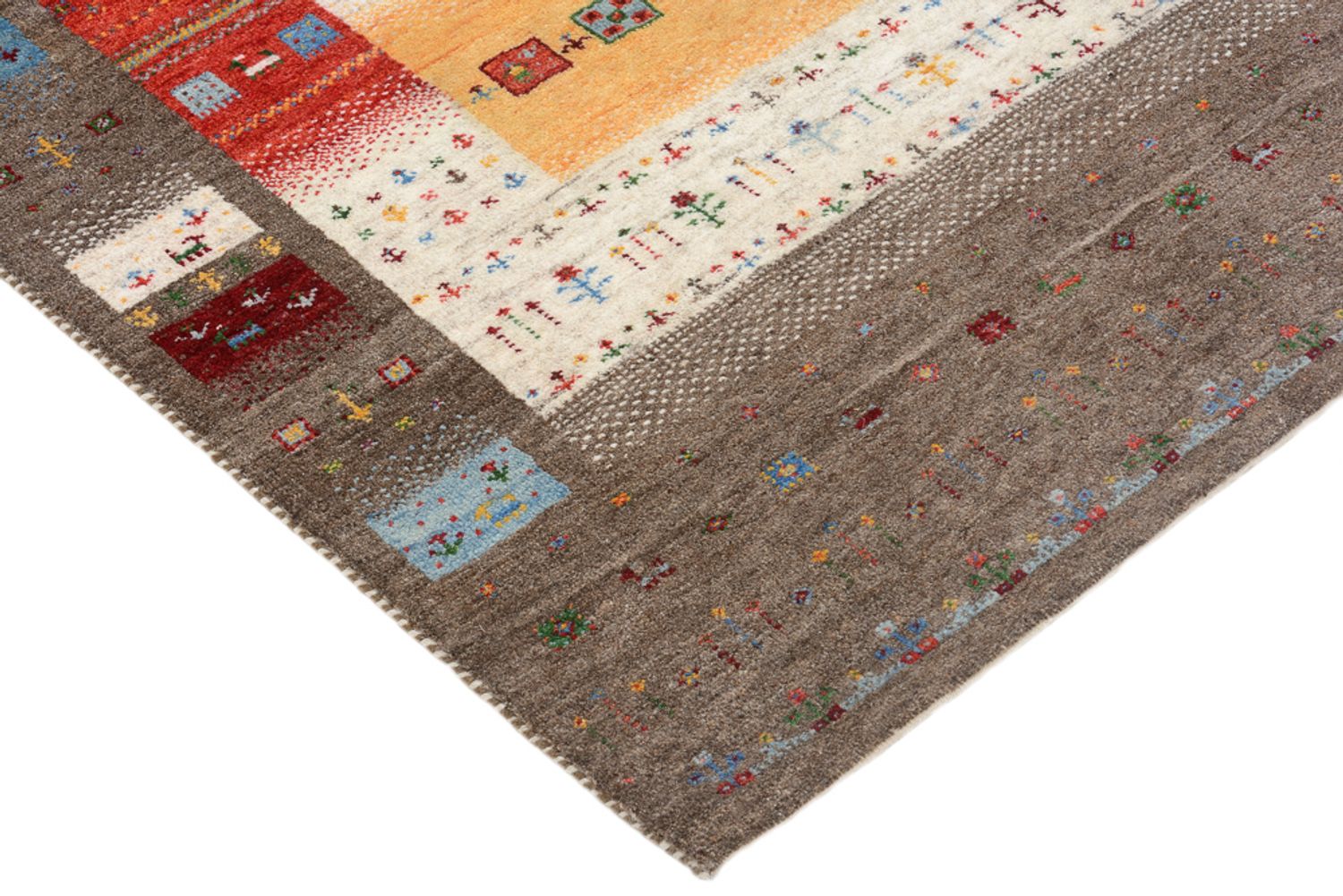 Tapis Gabbeh - Loribaft Indus - 203 x 146 cm - multicolore