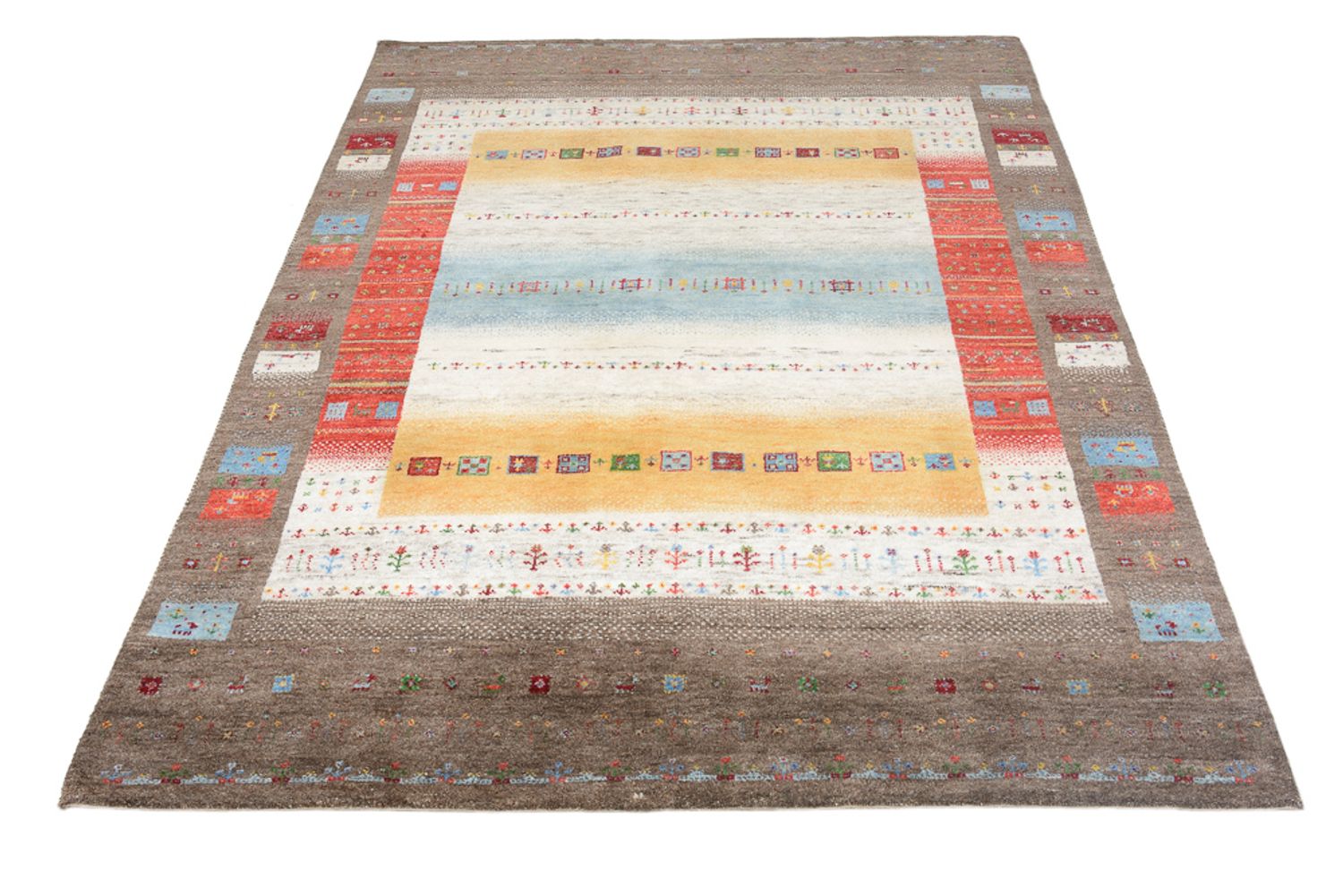 Tapis Gabbeh - Loribaft Indus - 203 x 146 cm - multicolore