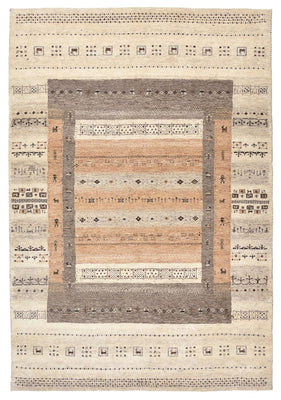 Tapis Gabbeh - Loribaft Indus - 201 x 140 cm - beige foncé