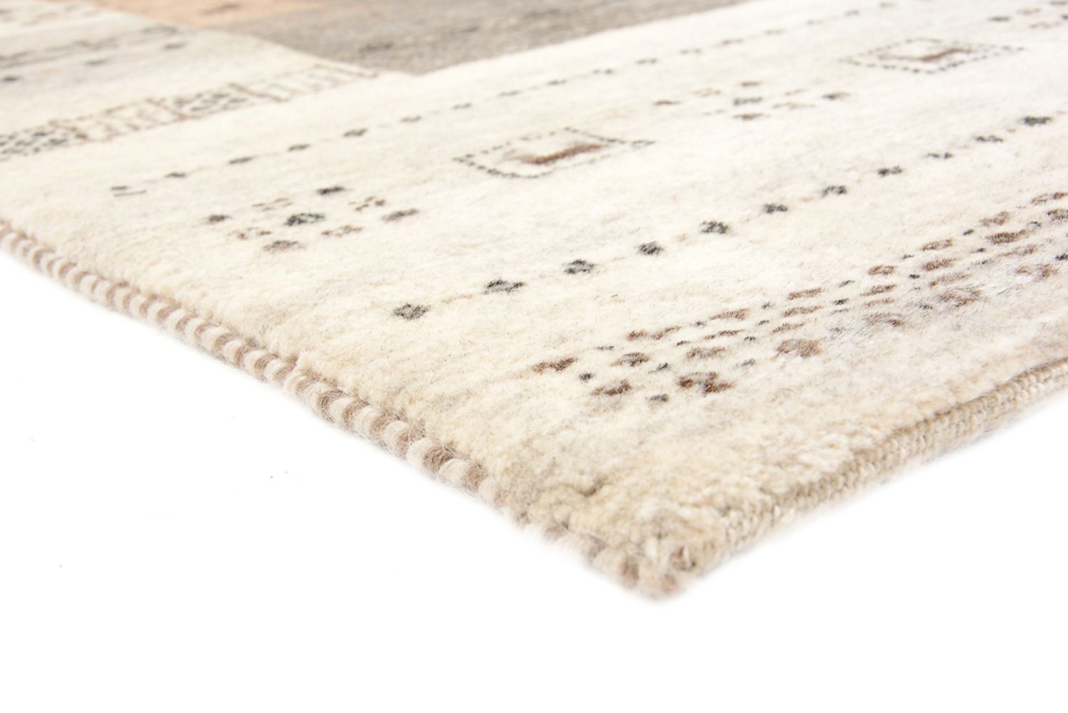Tapis Gabbeh - Loribaft Indus - 201 x 140 cm - beige foncé