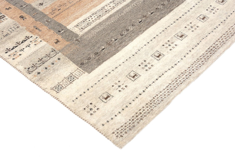 Tapis Gabbeh - Loribaft Indus - 299 x 205 cm - beige foncé