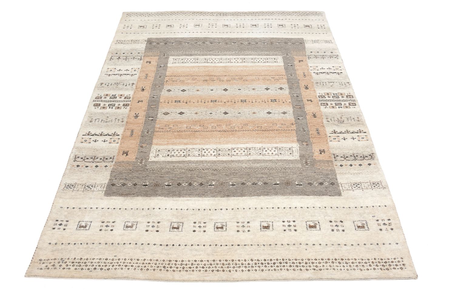 Tapis Gabbeh - Loribaft Indus - 299 x 205 cm - beige foncé