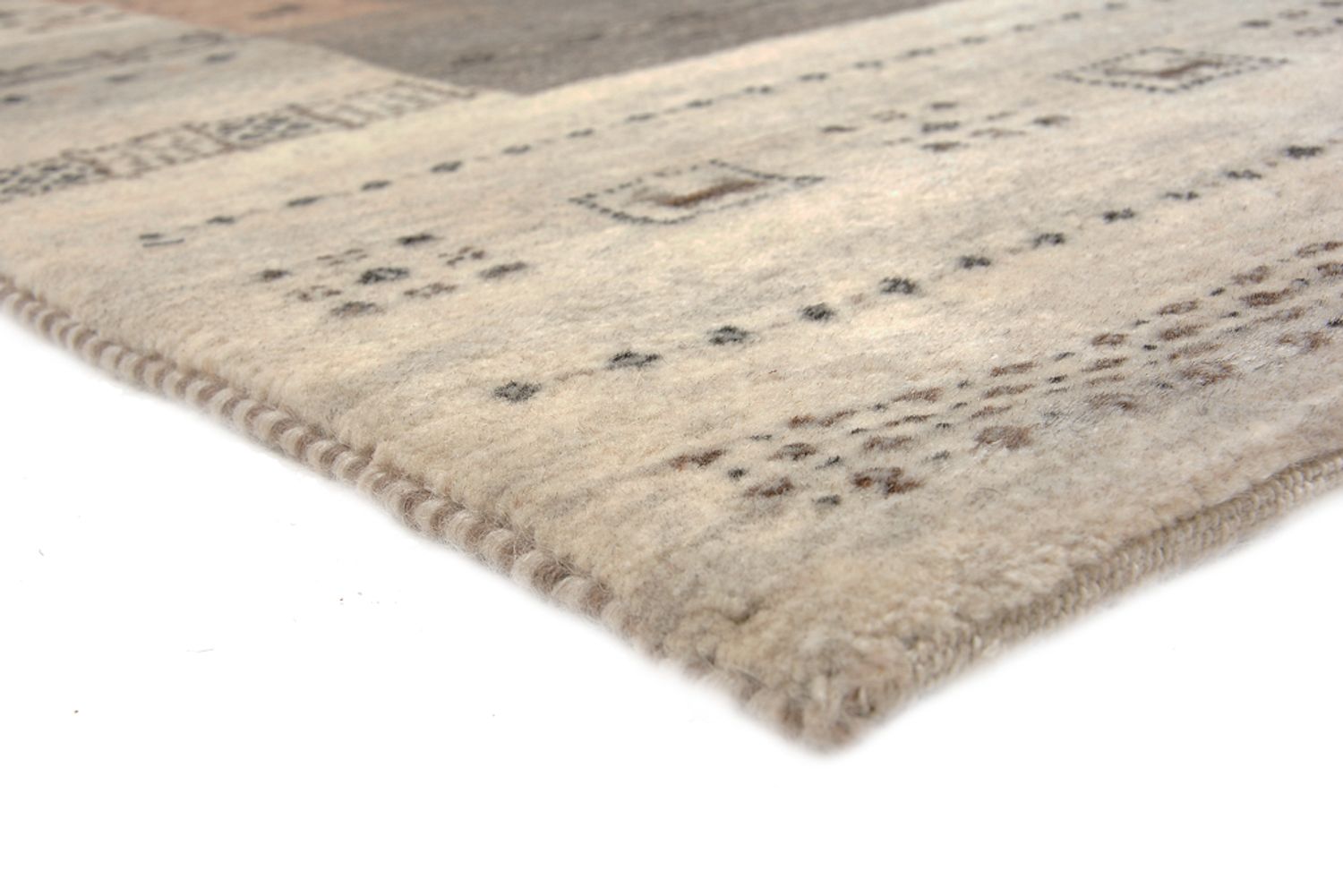 Tapis Gabbeh - Loribaft Indus - 302 x 248 cm - beige foncé