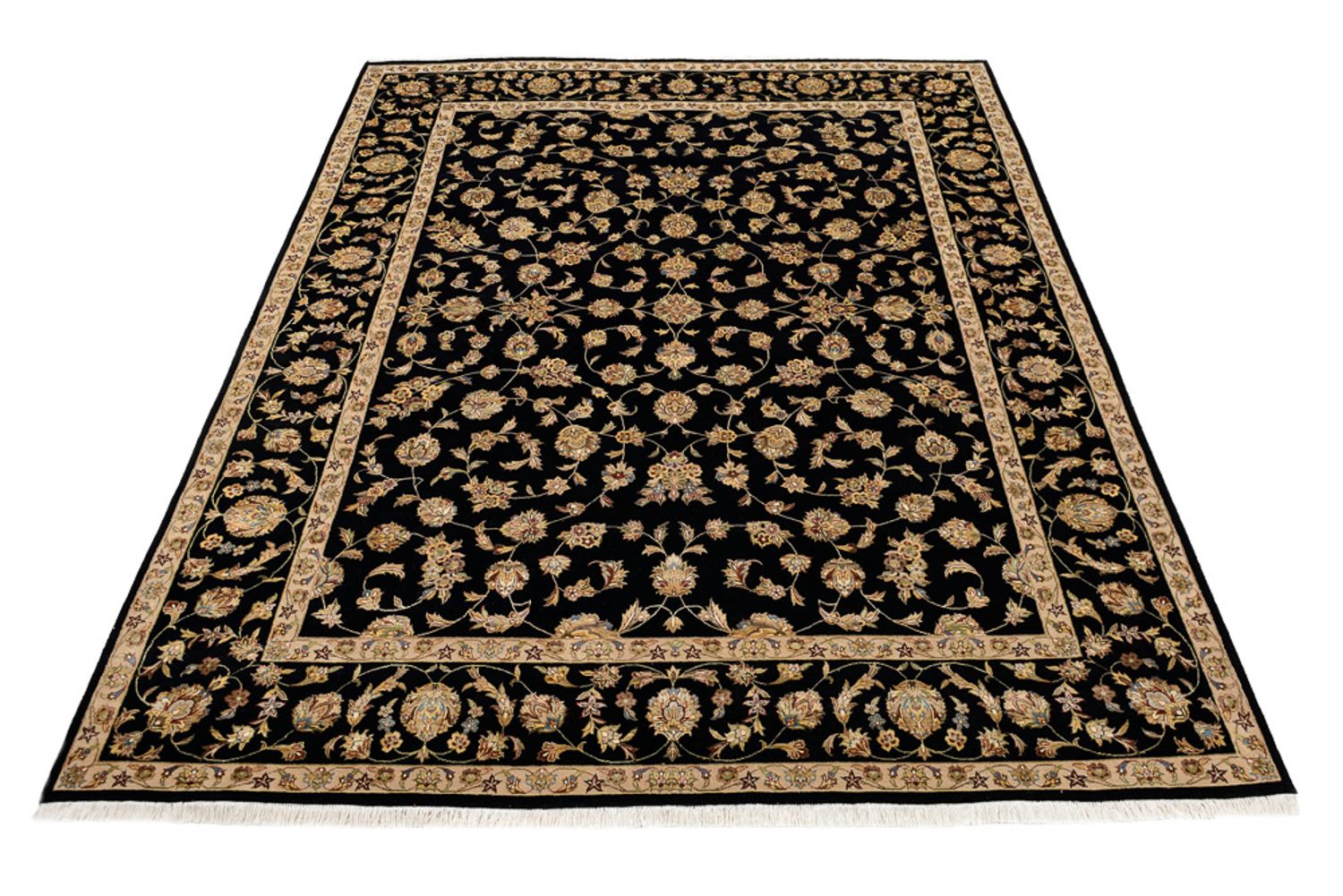 Tapis oriental - Tabriz - 304 x 236 cm - bleu foncé
