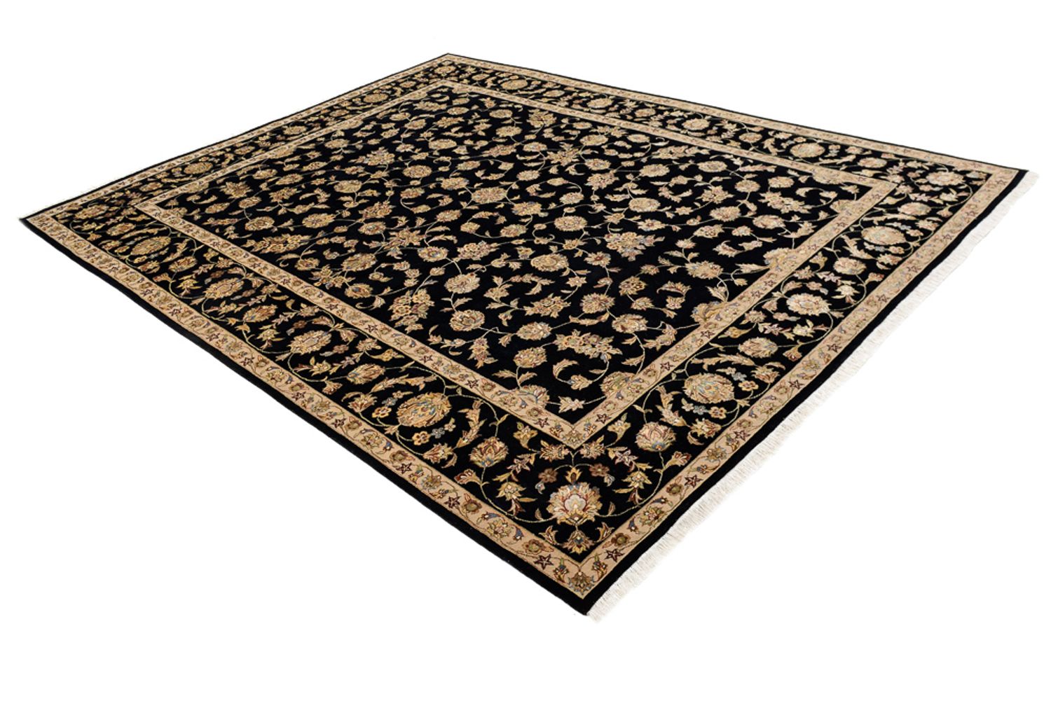 Tapis oriental - Tabriz - 304 x 236 cm - bleu foncé