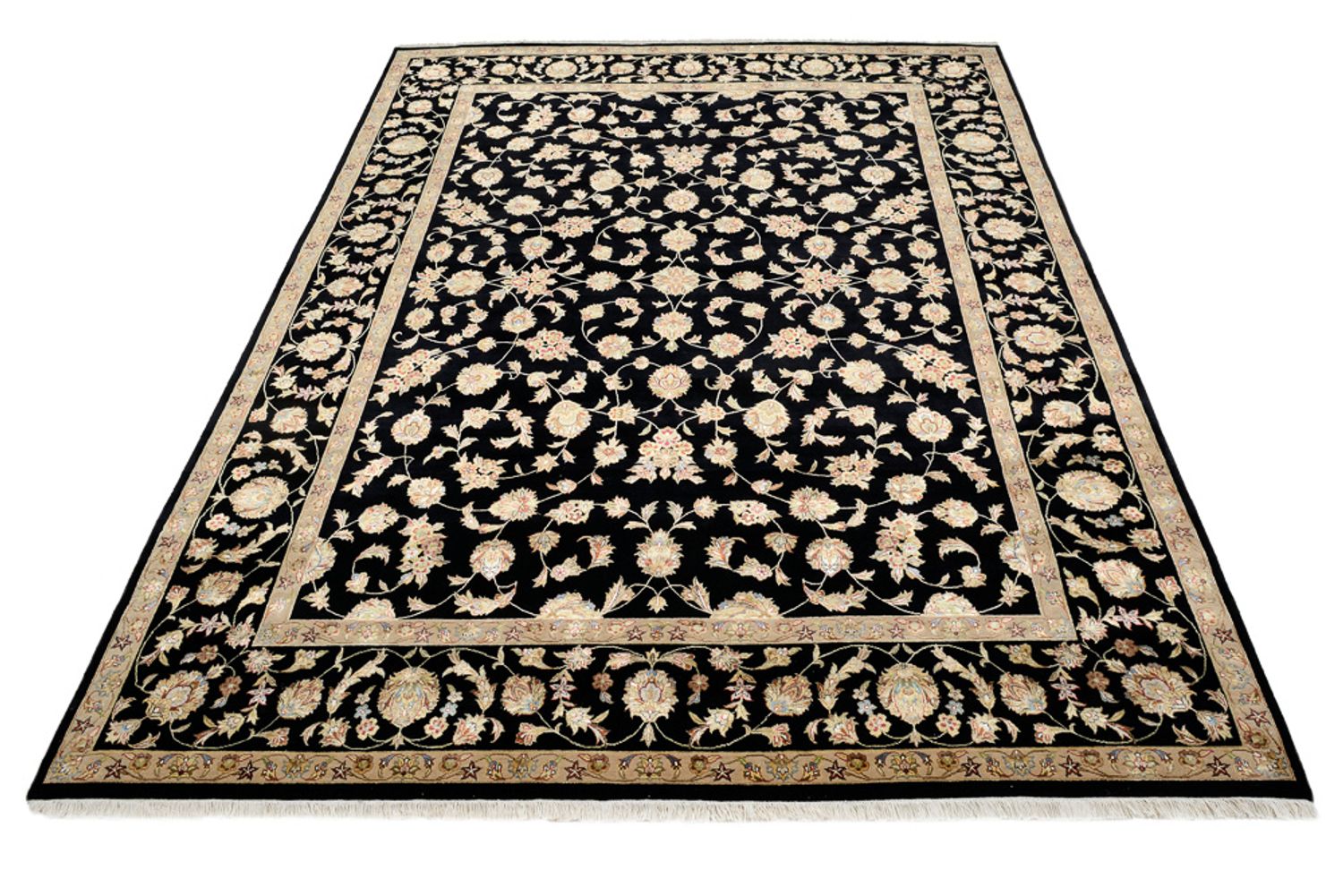 Tapis oriental - Tabriz - 304 x 236 cm - bleu foncé