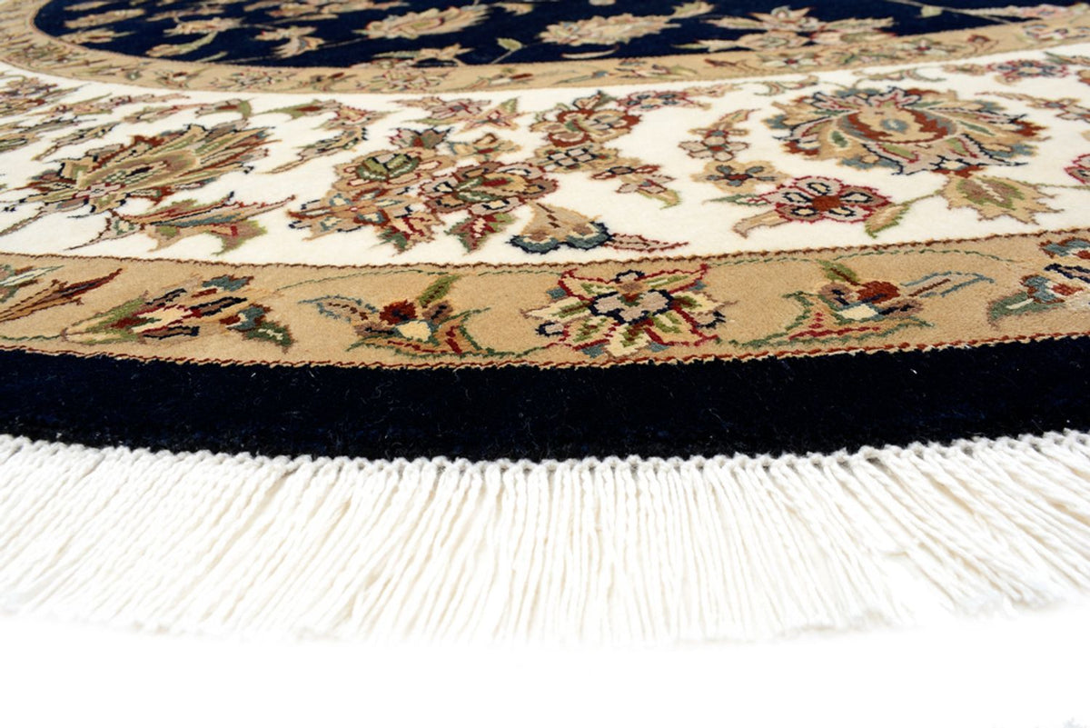 Tapis oriental - Tabriz ronde  - 218 x 216 cm - bleu foncé