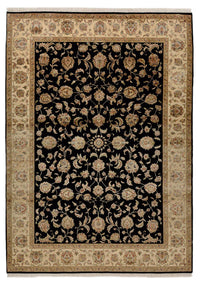 Tapis oriental - Tabriz - 214 x 155 cm - bleu foncé