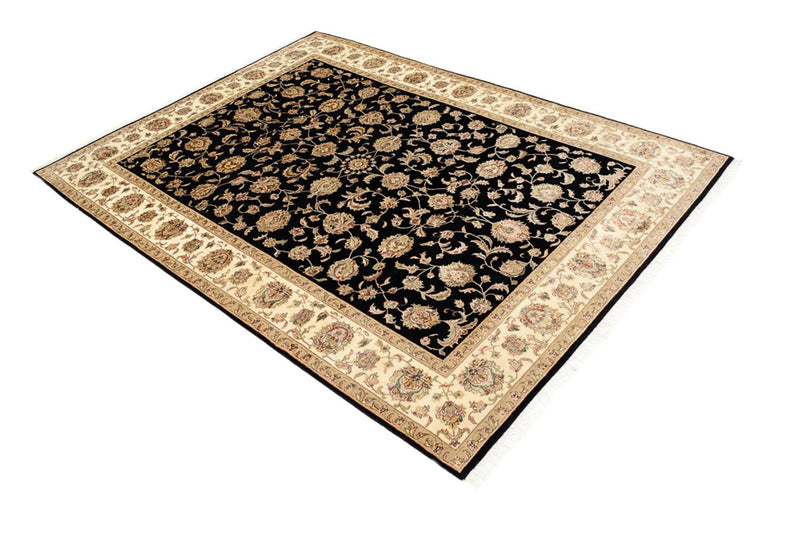 Tapis oriental - Tabriz - 214 x 155 cm - bleu foncé