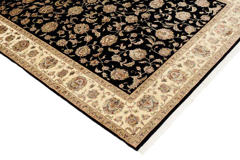 Tapis oriental - Tabriz - 214 x 155 cm - bleu foncé