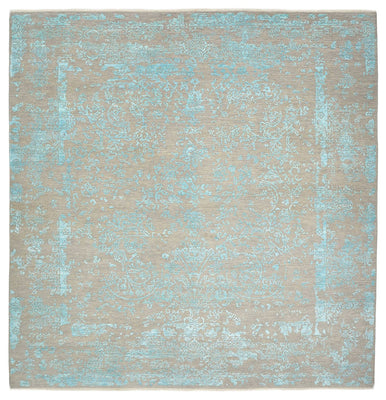 Tapis design carré  - 308 x 303 cm - bleu clair