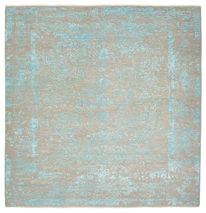 Tapis design carré  - 308 x 303 cm - bleu clair