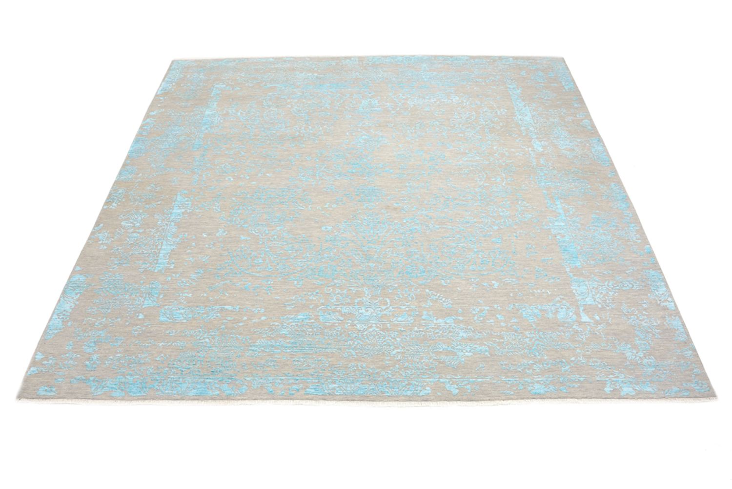 Tapis design carré  - 308 x 303 cm - bleu clair