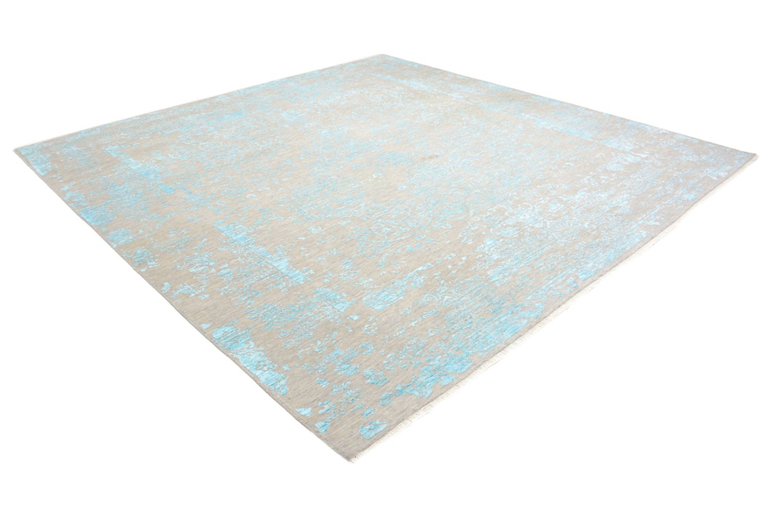 Tapis design carré  - 308 x 303 cm - bleu clair