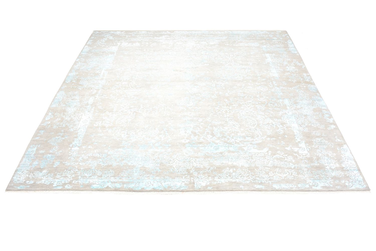 Tapis design carré  - 308 x 303 cm - bleu clair