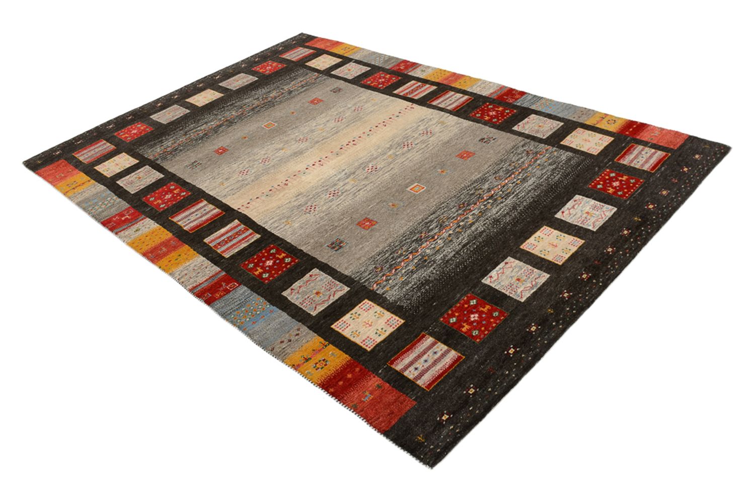 Tapis Gabbeh - Loribaft Indus - 251 x 173 cm - multicolore
