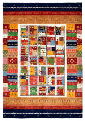 Tapis Gabbeh - Loribaft Indus - 245 x 170 cm - multicolore