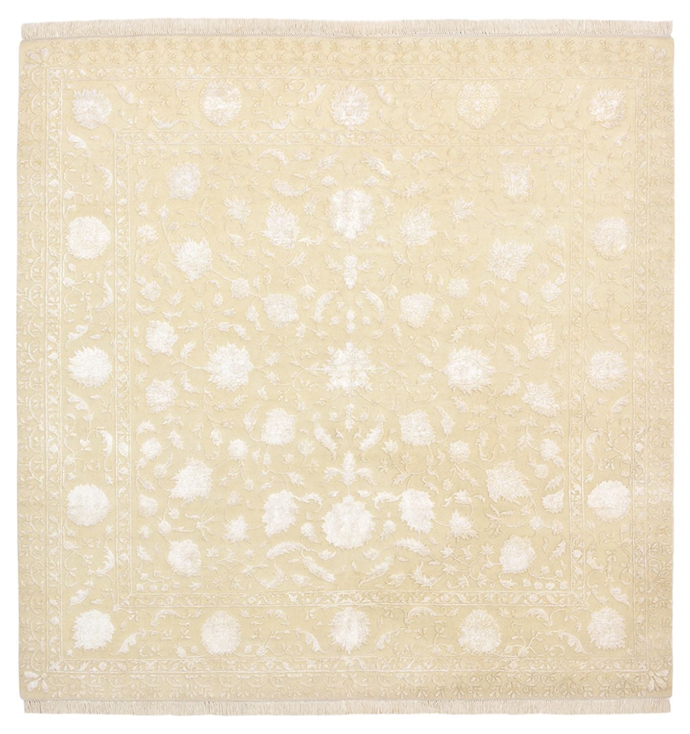 Tapis oriental carré  - 206 x 205 cm - beige clair