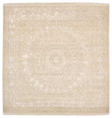 Tapis oriental carré  - 246 x 245 cm - beige foncé