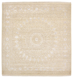 Tapis oriental carré  - 246 x 245 cm - beige foncé