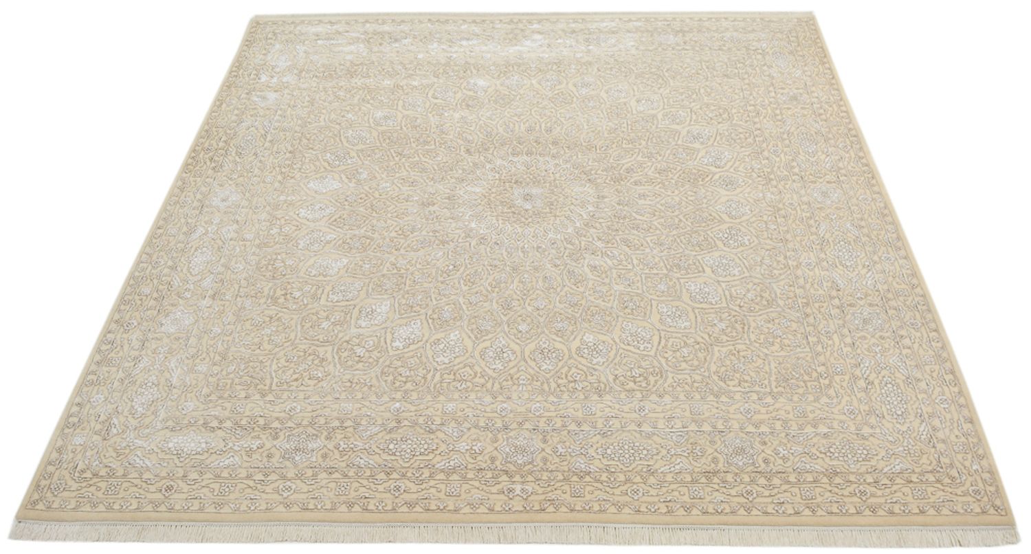 Tapis oriental carré  - 246 x 245 cm - beige foncé
