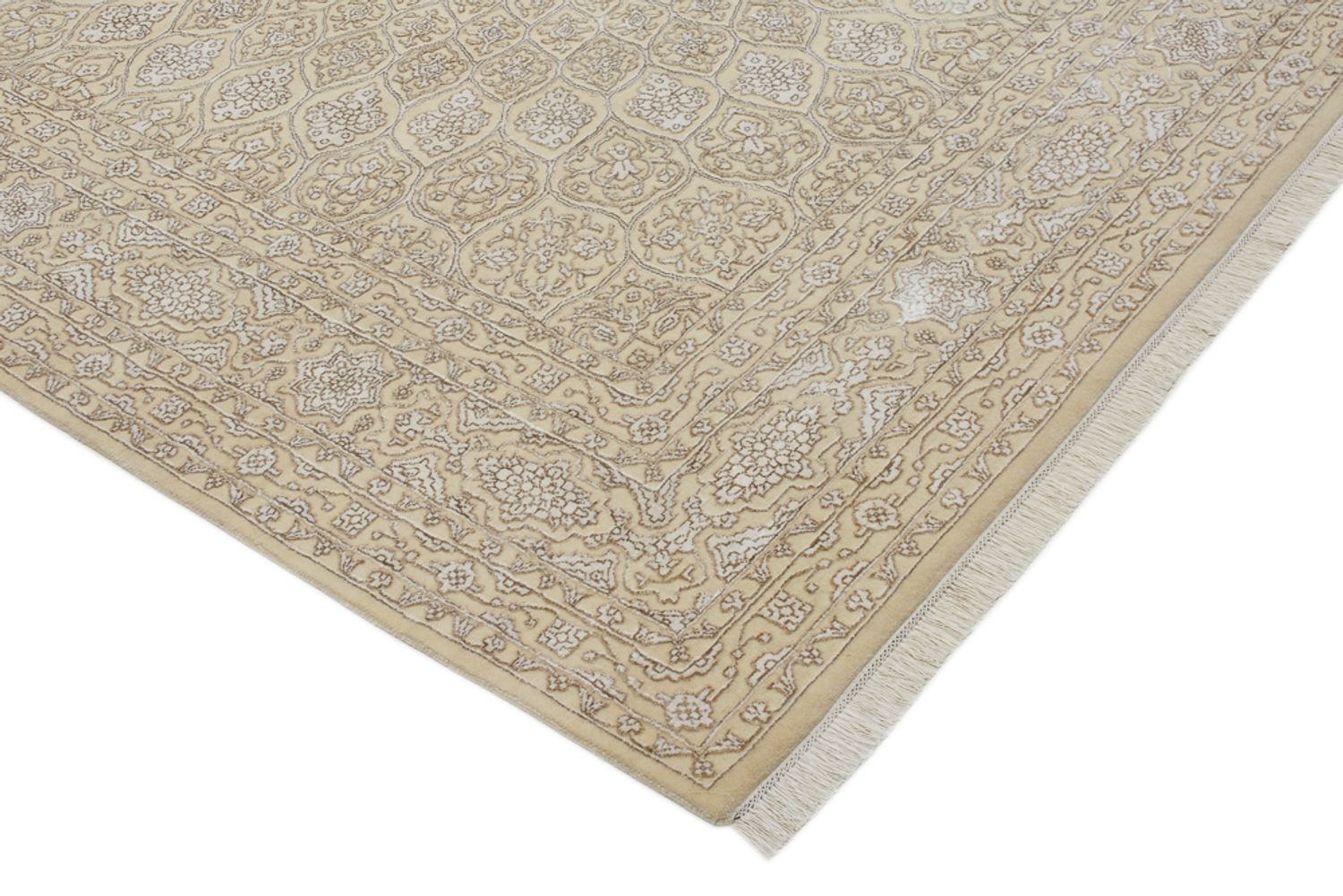 Tapis oriental carré  - 246 x 245 cm - beige foncé