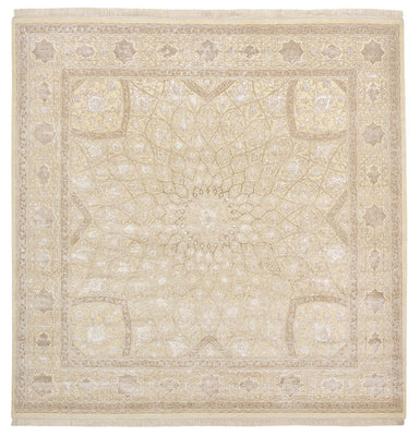 Tapis oriental carré  - 251 x 249 cm - beige foncé