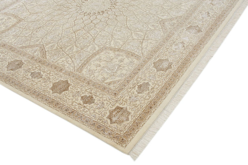 Tapis oriental carré  - 251 x 249 cm - beige foncé