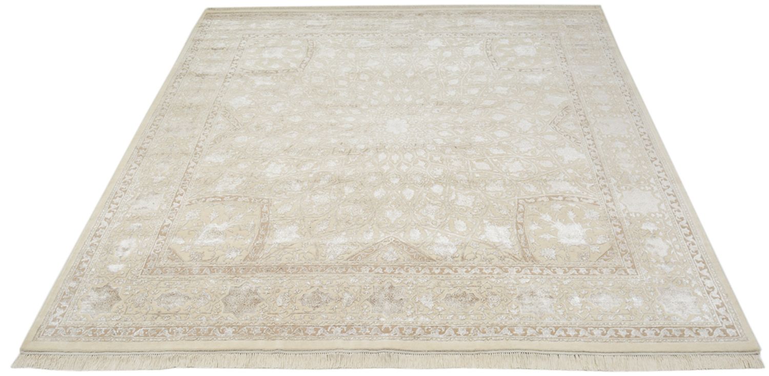 Tapis oriental carré  - 251 x 249 cm - beige foncé
