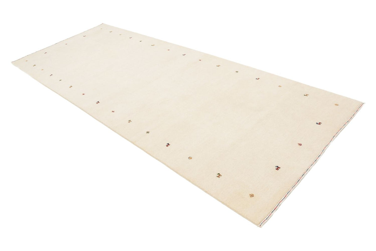 Tapis de couloir Tapis Gabbeh - Loribaft Indus - 334 x 128 cm - crème