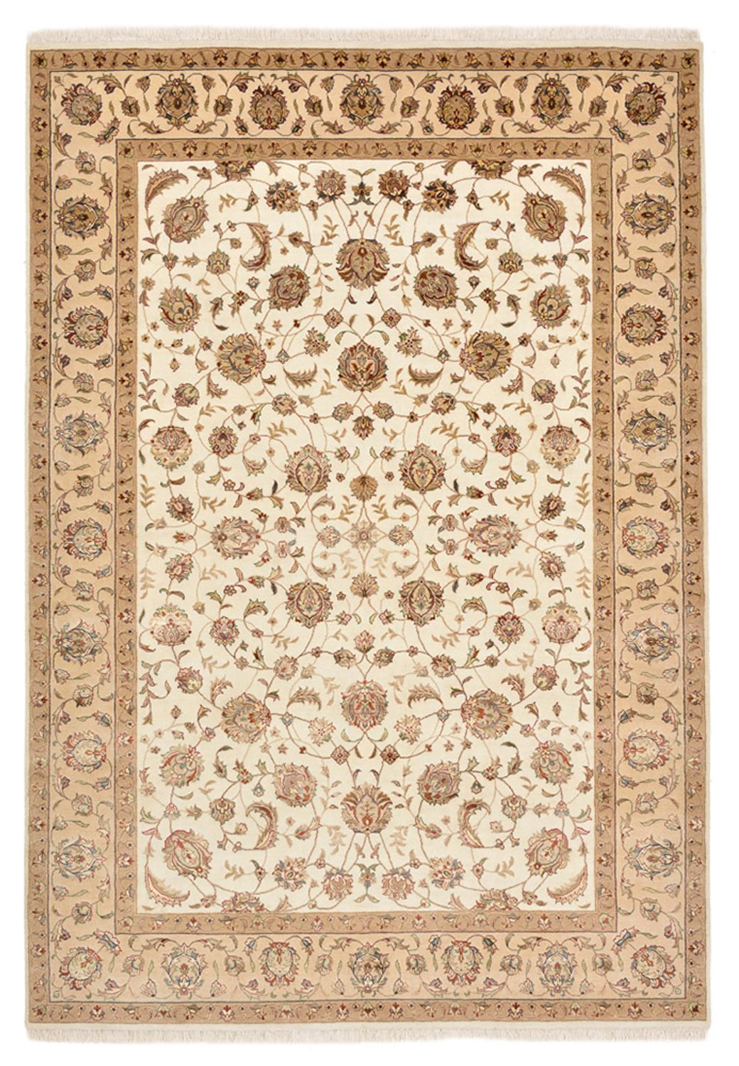 Tapis oriental - Tabriz - 241 x 167 cm - beige clair