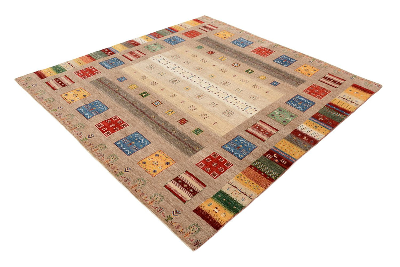 Tapis Loribaft indien Tapis 203x201cm - Tapis en laine