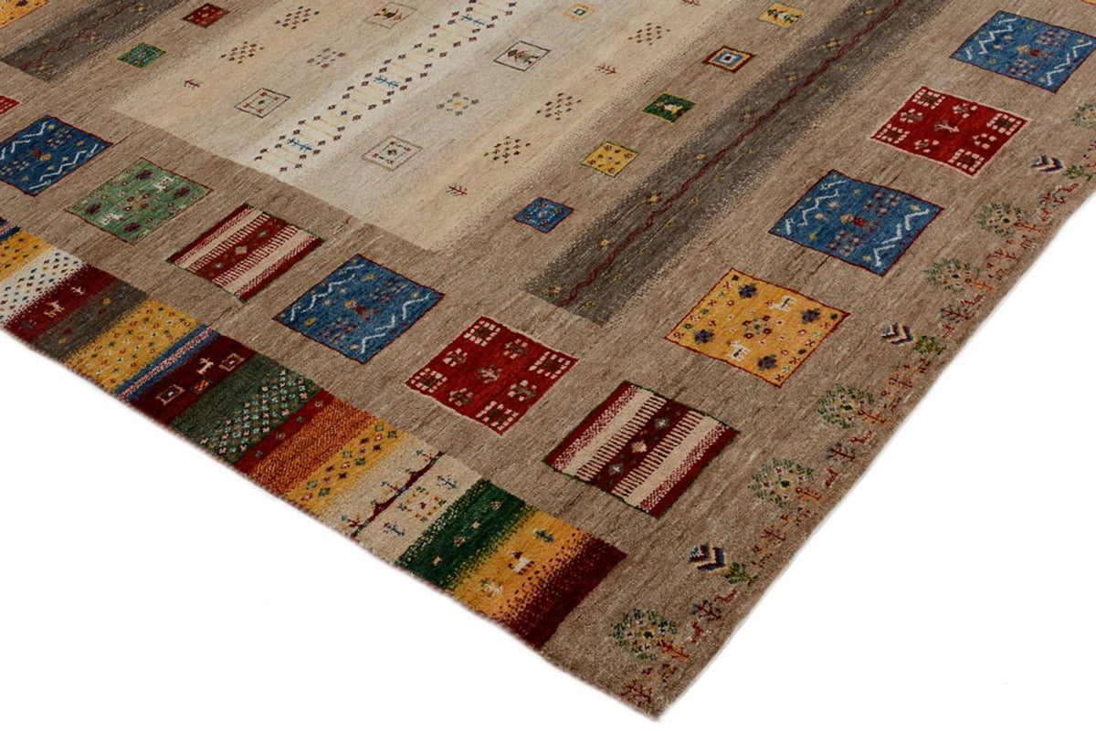 Tapis Gabbeh - Loribaft Indus carré  - 203 x 201 cm - multicolore