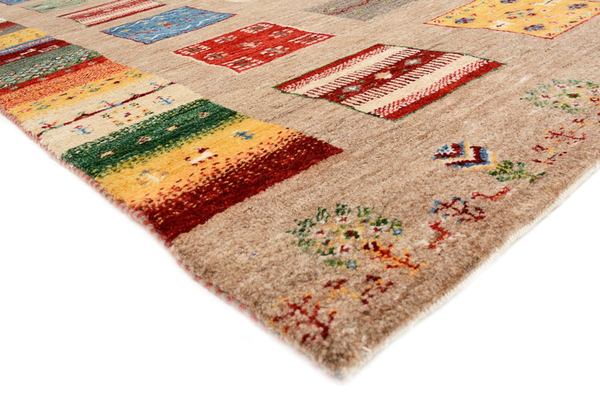 Tapis Gabbeh - Loribaft Indus carré  - 203 x 201 cm - multicolore