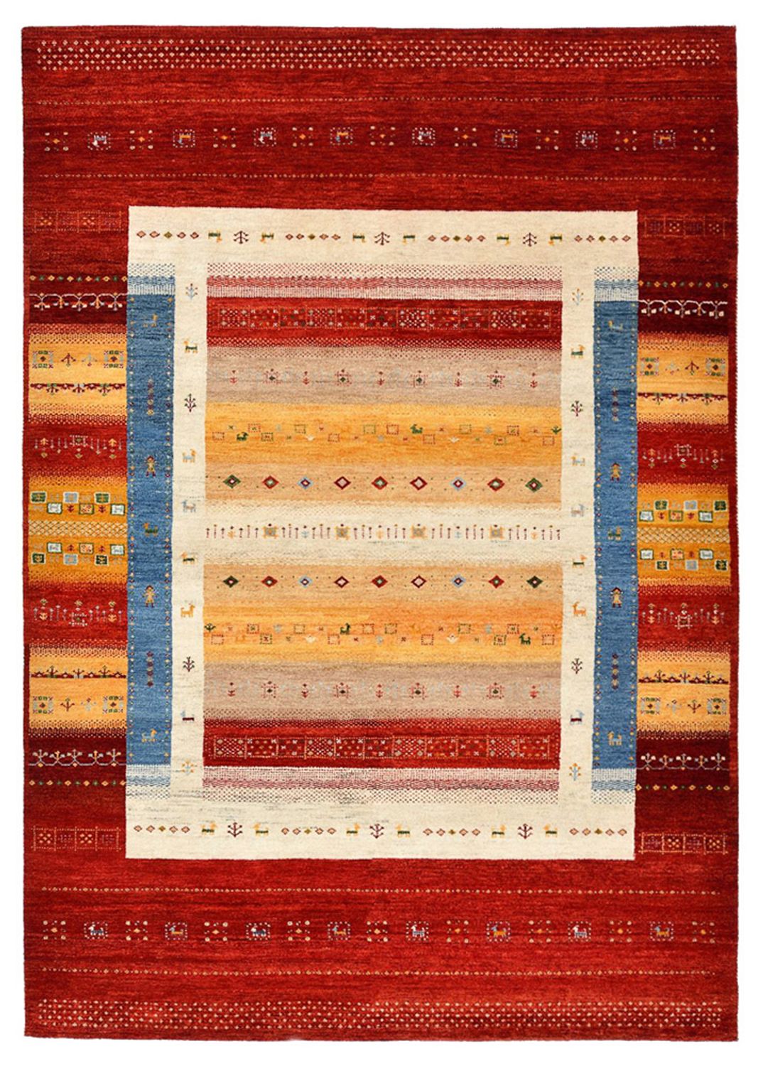 Tapis Gabbeh - Loribaft Indus - 244 x 173 cm - multicolore