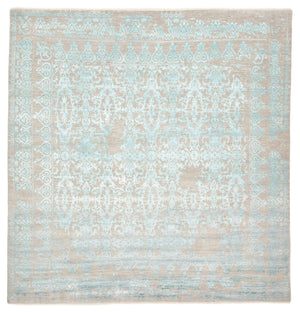 Tapis design carré  - 309 x 301 cm - bleu clair