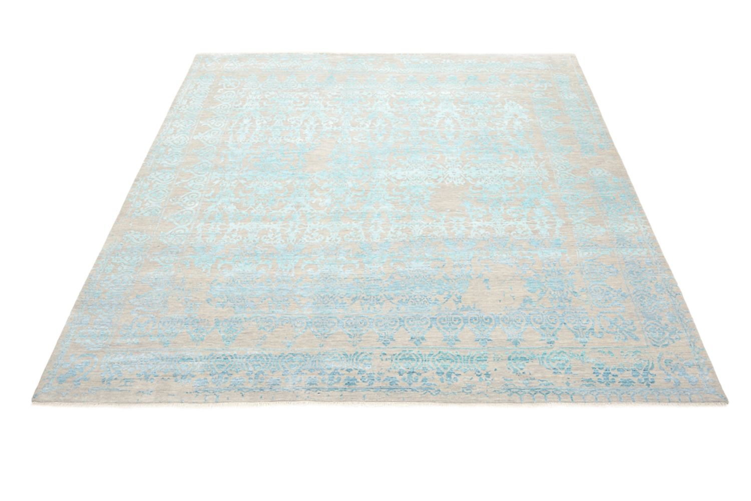 Tapis design carré  - 309 x 301 cm - bleu clair