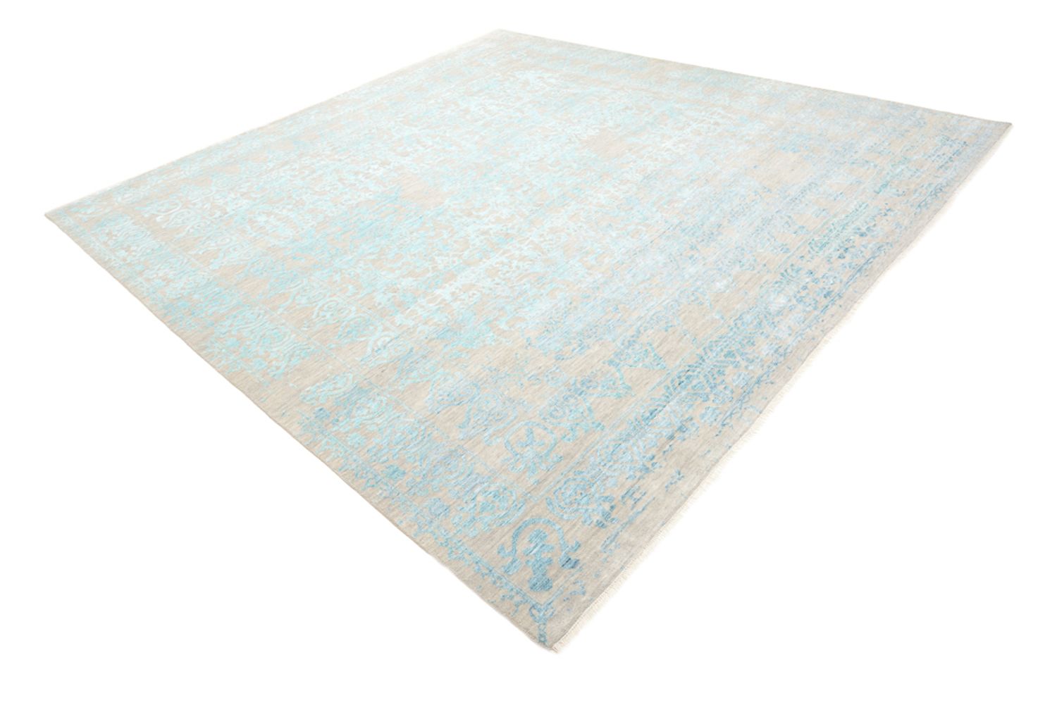 Tapis design carré  - 309 x 301 cm - bleu clair