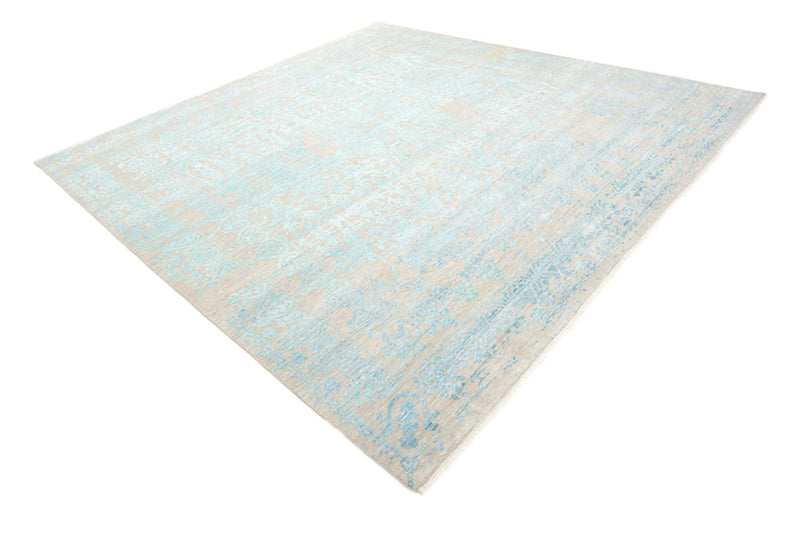 Tapis design carré  - 309 x 301 cm - bleu clair