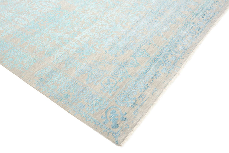 Tapis design carré  - 309 x 301 cm - bleu clair